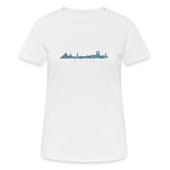 München Skyline (Vintage/Blau) - Frauen T-Shirt atmungsaktiv - Weiß - Vorne - AI Model Female 172 dark (172cm)