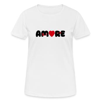 Amore Herz Pfeil Liebe Valentinstag - Frauen T-Shirt atmungsaktiv - Weiß - Vorne - AI Model Female 172 dark (172cm)