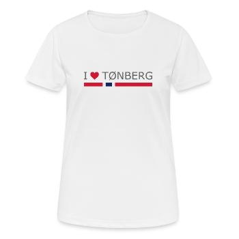 J’aime Tonsberg - Norvège - Norvège - Norvège - T-shirt respirant Femme - blanc - Devant - AI Model Female 172 dark (172cm)
