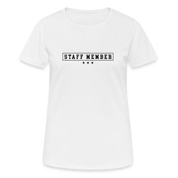 Membre du personnel - T-shirt respirant Femme - blanc - Devant - AI Model Female 172 dark (172cm)