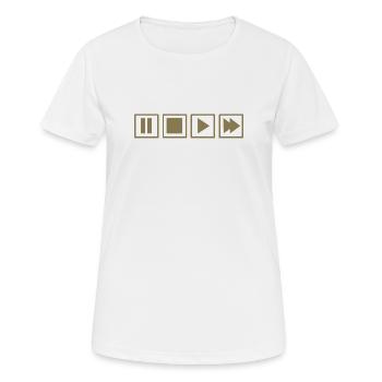 Retro Kassettenrekorder TV Nostalgie fernbedienung - Frauen T-Shirt atmungsaktiv - Weiß - Vorne - AI Model Female 172 dark (172cm)