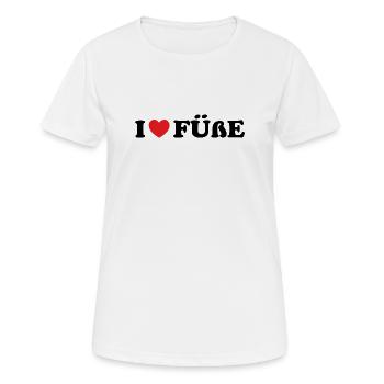 J’adore le fétichisme des pieds sucer les pieds J’adore les pieds - T-shirt respirant Femme - blanc - Devant - AI Model Female 172 dark (172cm)