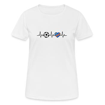 Demokratische Republik Kongo Fußball Herzschlag Ko - Frauen T-Shirt atmungsaktiv - Weiß - Vorne - AI Model Female 172 dark (172cm)