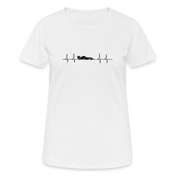 Herzschlag Motorsport Formel Rennwagen Fan - Frauen T-Shirt atmungsaktiv - Weiß - Vorne - AI Model Female 172 dark (172cm)