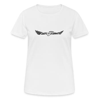 Eagle owl in flight - Women's Breathable T-Shirt - white - Front - AI Model Female 172 dark (172cm)