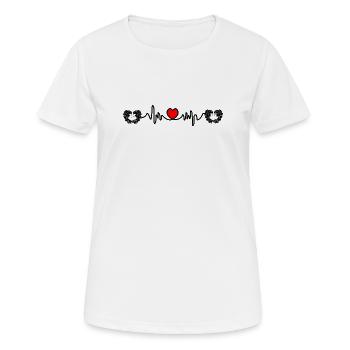 Herzfrequenz Cardio Twin Twins - Frauen T-Shirt atmungsaktiv - Weiß - Vorne - AI Model Female 172 dark (172cm)