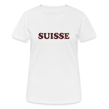SCHWEIZ. HUMOR. LAND - Frauen T-Shirt atmungsaktiv - Weiß - Vorne - AI Model Female 172 dark (172cm)