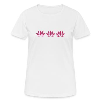 Fleur de lotus Fleur de lotus Fleur de lotus Fleur de violette Fleur de yoga - T-shirt respirant Femme - blanc - Devant - AI Model Female 172 dark (172cm)