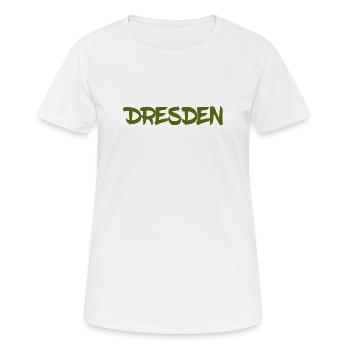 Dresden - Sachsen - Frauenkirche - Zwinger - Elbe - Frauen T-Shirt atmungsaktiv - Weiß - Vorne - AI Model Female 172 dark (172cm)