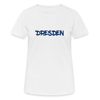 Dresden - Sachsen - Frauenkirche - Zwinger - Elbe - Frauen T-Shirt atmungsaktiv - Weiß - Vorne - AI Model Female 172 dark (172cm)