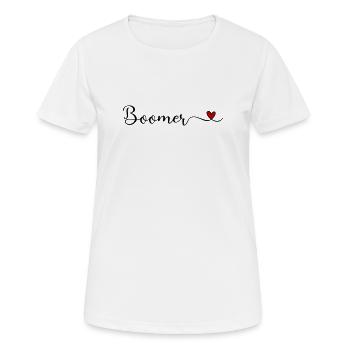 Boomer Heart Typografie-Geschenk - Frauen T-Shirt atmungsaktiv - Weiß - Vorne - AI Model Female 172 dark (172cm)