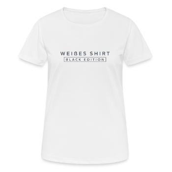 Weißes Shirt Black Edition - Frauen T-Shirt atmungsaktiv - Weiß - Vorne - AI Model Female 172 dark (172cm)