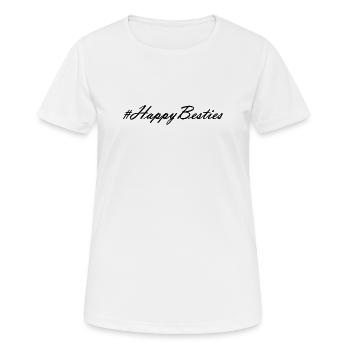 Happy Besties - Frauen T-Shirt atmungsaktiv - Weiß - Vorne - AI Model Female 172 dark (172cm)