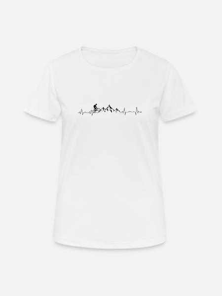 Battements de cœur VTT - T-shirt respirant Femme - blanc