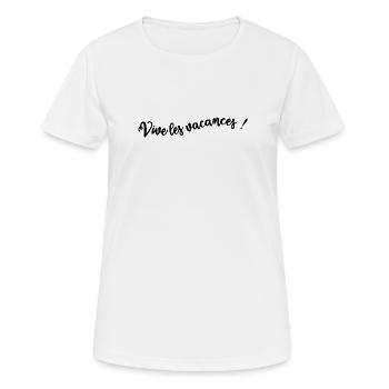 MAÎTRESSE. MAITRE. MERCI. MERCI MAÎTRESSE - T-shirt respirant Femme - blanc - Devant - AI Model Female 172 dark (172cm)