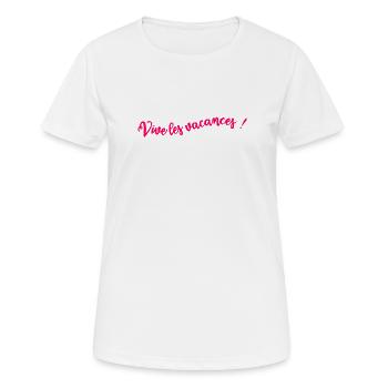 MAÎTRESSE. MAITRE. MERCI. MERCI MAÎTRESSE - T-shirt respirant Femme - blanc - Devant - AI Model Female 172 dark (172cm)