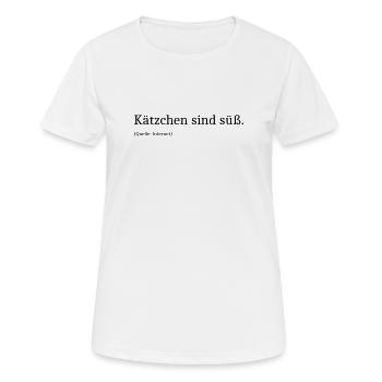 Kaetzchen sind suess - Frauen T-Shirt atmungsaktiv - Weiß - Vorne - AI Model Female 172 dark (172cm)