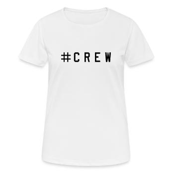 Crew - Frauen T-Shirt atmungsaktiv - Weiß - Vorne - AI Model Female 172 dark (172cm)