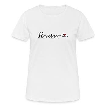 Héroïne au cœur Typographie - T-shirt respirant Femme - blanc - Devant - AI Model Female 172 dark (172cm)