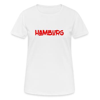 Hamburg - Hansestadt - Alster - Elbe - Hafen - Frauen T-Shirt atmungsaktiv - Weiß - Vorne - AI Model Female 172 dark (172cm)