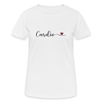 Cardio mit Herz - Frauen T-Shirt atmungsaktiv - Weiß - Vorne - AI Model Female 172 dark (172cm)