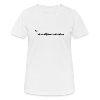 Win_and_or_Win - Women's Breathable T-Shirt - white - Front - AI Model Female 172 dark (172cm)