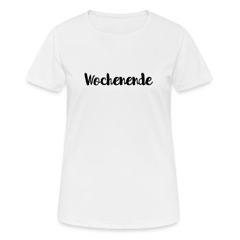 Wochenende - Frauen T-Shirt atmungsaktiv - Weiß - Vorne - AI Model Female 172 dark (172cm)