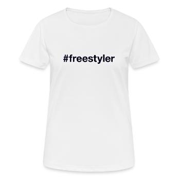 FREESTYLER Hashtag - Frauen T-Shirt atmungsaktiv - Weiß - Vorne - AI Model Female 172 dark (172cm)