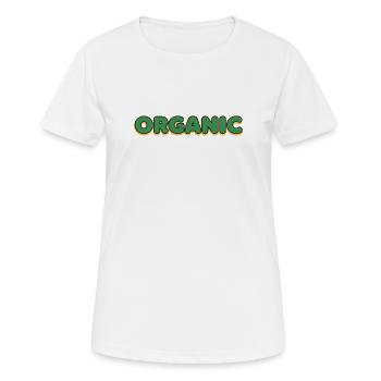 Organische Grün-Gelb Schriftlogo - Frauen T-Shirt atmungsaktiv - Weiß - Vorne - AI Model Female 172 dark (172cm)
