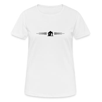 Icône de maison ligne de propriété - T-shirt respirant Femme - blanc - Devant - AI Model Female 172 dark (172cm)