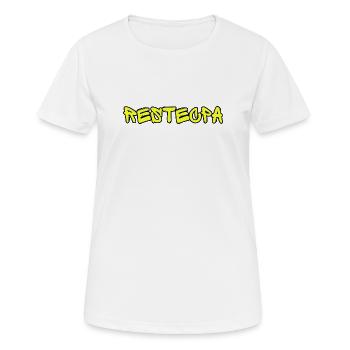 RESTECPA – Funny Street Slang Text Design Graffiti - Women's Breathable T-Shirt - white - Front - AI Model Female 172 dark (172cm)