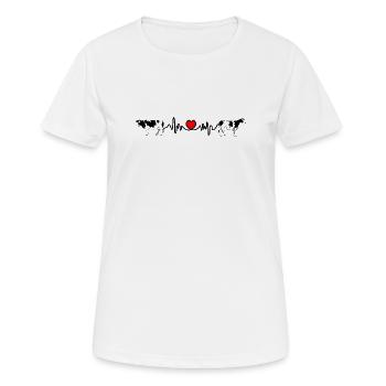 Cardio-Herzfrequenz-Kühe - Frauen T-Shirt atmungsaktiv - Weiß - Vorne - AI Model Female 172 dark (172cm)