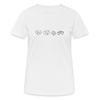 L’essentiel des vacances à la plage - T-shirt respirant Femme - blanc - Devant - AI Model Female 172 dark (172cm)