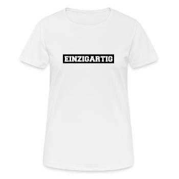 einzigartig - Frauen T-Shirt atmungsaktiv - Weiß - Vorne - AI Model Female 172 dark (172cm)