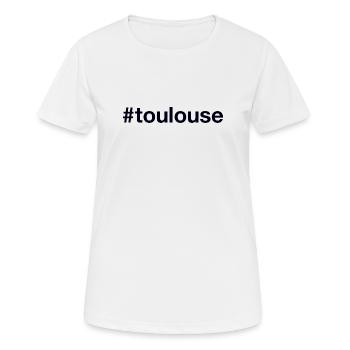 TOULOUSE Hashtag - Frauen T-Shirt atmungsaktiv - Weiß - Vorne - AI Model Female 172 dark (172cm)