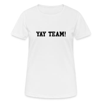 Hourra, l’équipe ! Hourra, équipe de fans de sport sans méfiance - T-shirt respirant Femme - blanc - Devant - AI Model Female 172 dark (172cm)