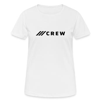 CREW - Frauen T-Shirt atmungsaktiv - Weiß - Vorne - AI Model Female 172 dark (172cm)