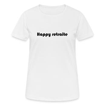 RETRAITE. RETRAITE. RETRAITEE. RETRAITE. - T-shirt respirant Femme - blanc - Devant - AI Model Female 172 dark (172cm)