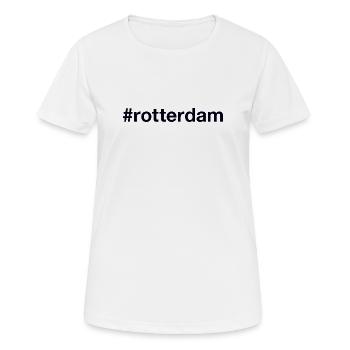 ROTTERDAM Hashtag - T-shirt respirant Femme - blanc - Devant - AI Model Female 172 dark (172cm)