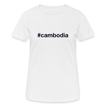 Hashtag Cambodge Kambodscha - T-shirt respirant Femme - blanc - Devant - AI Model Female 172 dark (172cm)