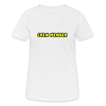Crew Mitglied - Frauen T-Shirt atmungsaktiv - Weiß - Vorne - AI Model Female 172 dark (172cm)