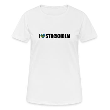 J’adore Stockholm, la Suède - T-shirt respirant Femme - blanc - Devant - AI Model Female 172 dark (172cm)