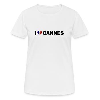 J’adore Cannes France - T-shirt respirant Femme - blanc - Devant - AI Model Female 172 dark (172cm)