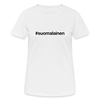SUOMALAINEN Hashtag Je suis Finn Finlande - T-shirt respirant Femme - blanc - Devant - AI Model Female 172 dark (172cm)