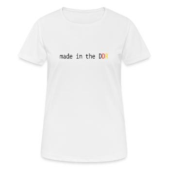 Drôle de dicton, la RDA fabriquée en RDA - T-shirt respirant Femme - blanc - Devant - AI Model Female 172 dark (172cm)