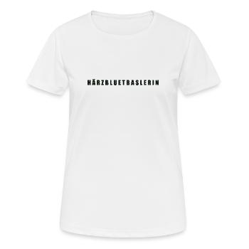 Härzbluetbaslerin Kanton Basel - Frauen T-Shirt atmungsaktiv - Weiß - Vorne - AI Model Female 172 dark (172cm)