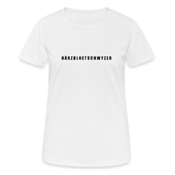 Härzbluetschwyzer Kanton Schwyz - Frauen T-Shirt atmungsaktiv - Weiß - Vorne - AI Model Female 172 dark (172cm)