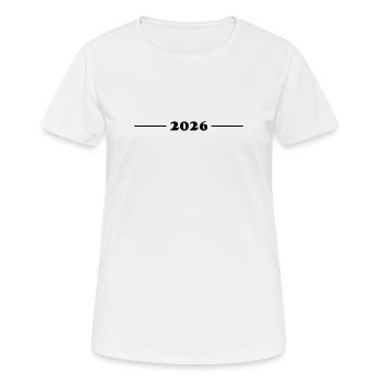 2026 Strich - Frauen T-Shirt atmungsaktiv - Weiß - Vorne - AI Model Female 172 dark (172cm)