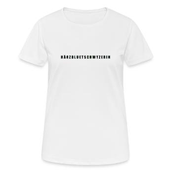 Härzbluetschwyzerin Kanton Schwyz - Frauen T-Shirt atmungsaktiv - Weiß - Vorne - AI Model Female 172 dark (172cm)