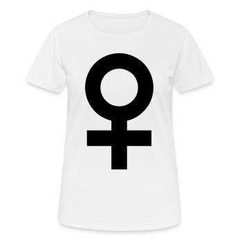 Symbole: féminité - femme (couleur personnalisable!) - T-shirt respirant Femme - blanc - Devant - AI Model Female 172 dark (172cm)
